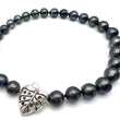 Load image into Gallery viewer, Tahitian Pearl and Monstera Clasp Necklace