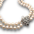 Load image into Gallery viewer, Monstera Clasp Double Strand Akoya Pearl Necklace