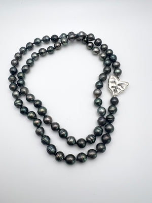 Tahitian Pearl and Kalo Clasp Necklace
