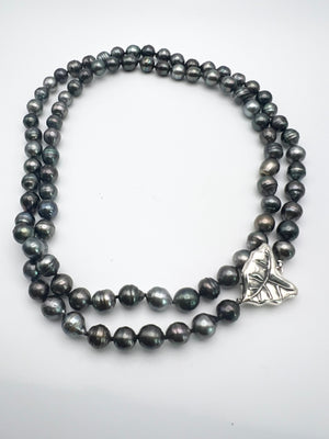 Tahitian Pearl and Kalo Clasp Necklace