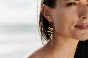 Heliconia Earrings Vermeil
