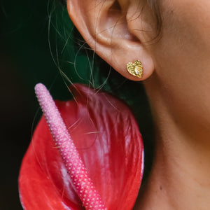 Anthurium Mini Stud Earrings Vermeil